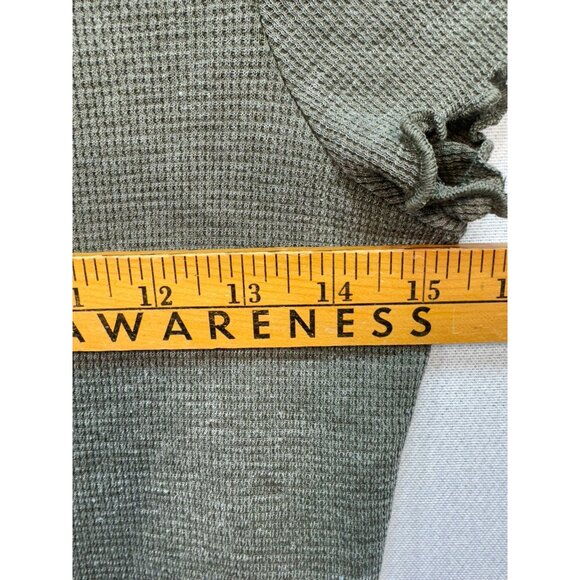 American Eagle Wommens Waffle Knit Cropped Top Size S Green Lettuce Edge Casual - Picture 7 of 9